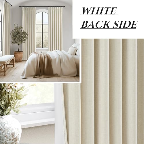 Extra Long Pleated Black Out Curtains 108 Inches Long for Living Room