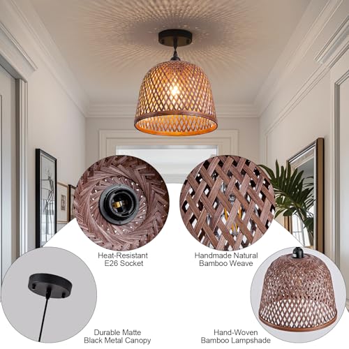 3 Pack Bamboo Pendant Light