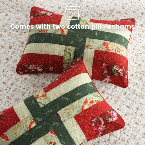 Handmade Quilted 100% Cotton Queen Comforter Set for Bed