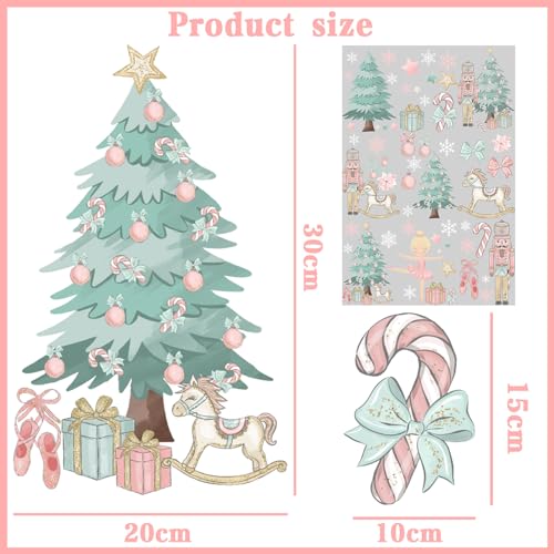 Pink Christmas Window Clings