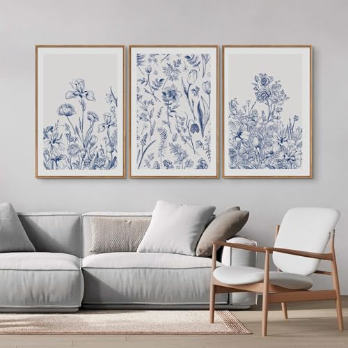 Classic Chinoiserie Framed Canvas Wall Art Set (3 Count)