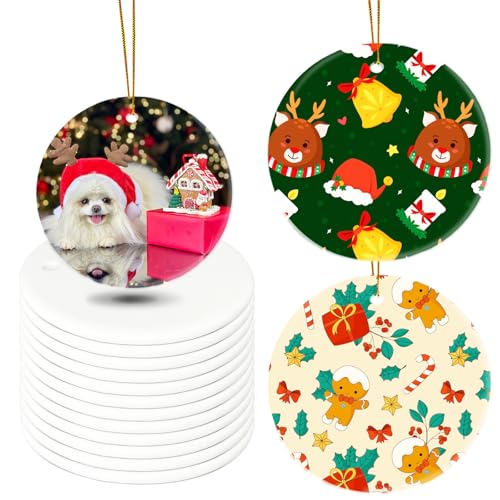Sublimation Blanks Ornaments Double Sided Ceramic Ornaments for Crafts