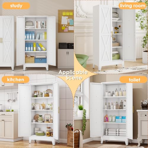 61" H Metal Kitchen Pantry Storage Cabinet
