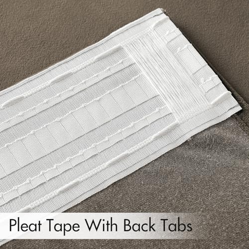Taupe Velvet Pinch Pleat Blackout Curtains W52 X L84 Inches (2 Count)