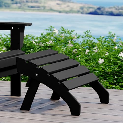 Dylan Outdoor Patio HDPE Adirondack Ottoman Footrest