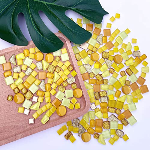 Assorted Gold Yellow Irregular Crystal Mosaic Tiles (9 Ounce)