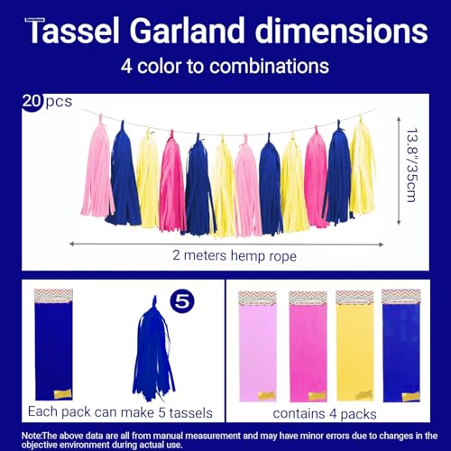 Tissue Paper Tassel Garland Banner (20 Count)