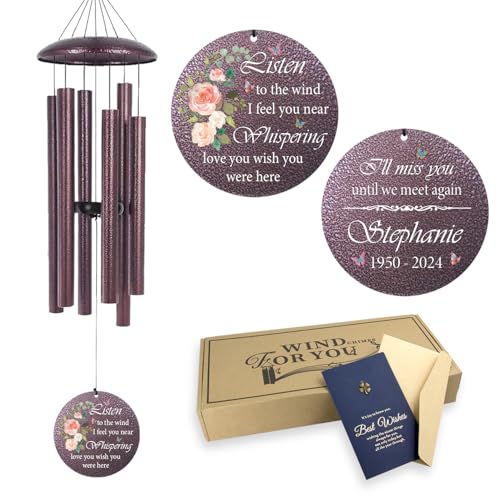 36" Large Deep Tone Personalized Sympathy Wind Chimes