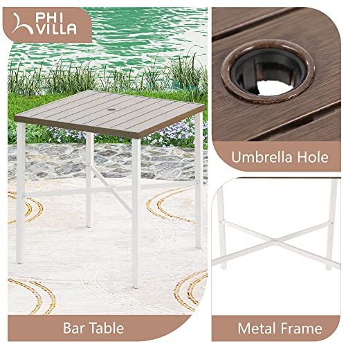 36" x 36" x 36.4"H Iron Patio Bar Table for 4