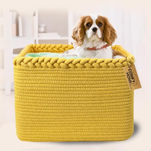 Cotton Rope Woven Basket with Handles for Shelves