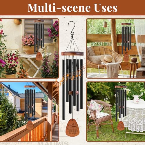 Mother's Bouquet Memorial Wind Chime with Black Tube Decorative Gifts