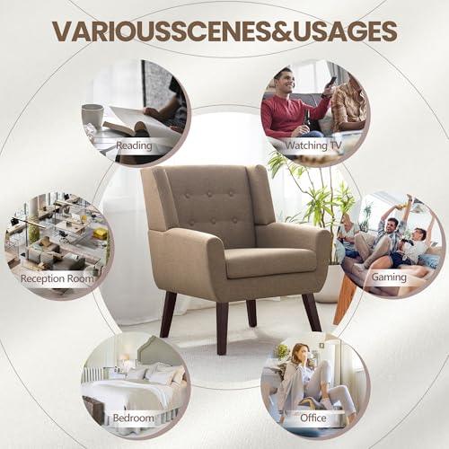 Accent Chair Upholstered Button Tufted Armchair