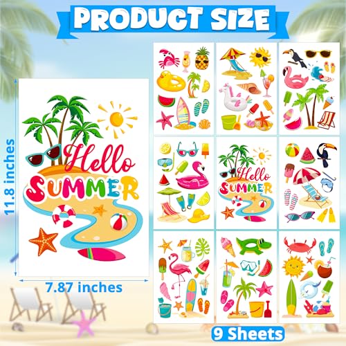 9 Sheets Summer Window Clings (9 Count)