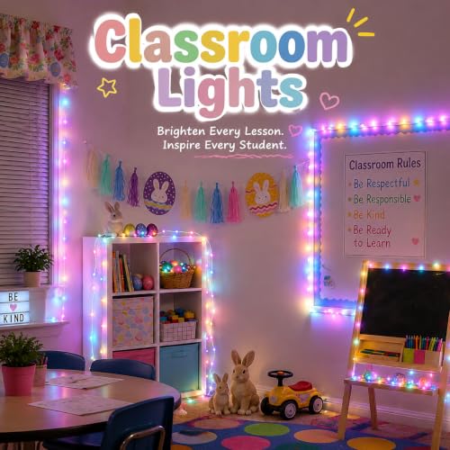 200 LED Easter Lights for Classroom Decor (66 Foot)
