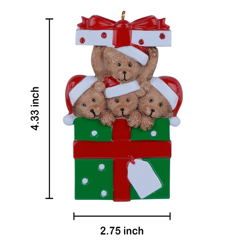 Personalized Bear Family Christmas Ornament 2024