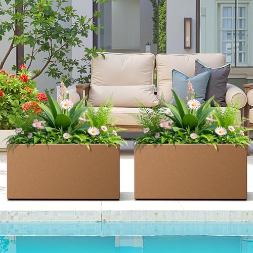 Large Metal Rectangle Planter Box for Outside