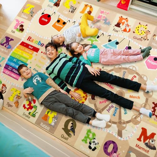 BENRON 7x10 Playroom Rug for Kids Washable