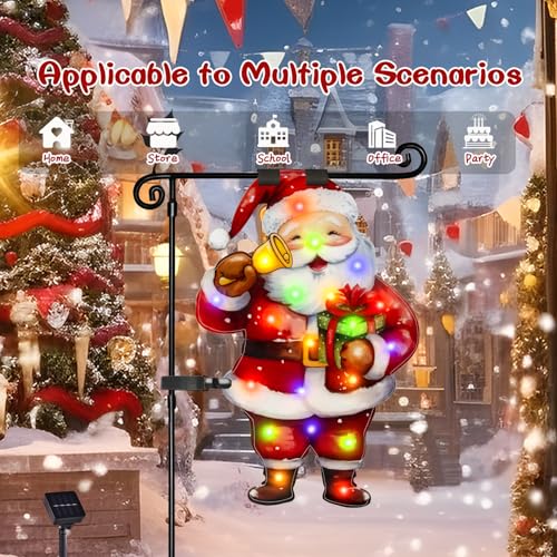 12x18 Lighted Christmas Santa Garden Flag