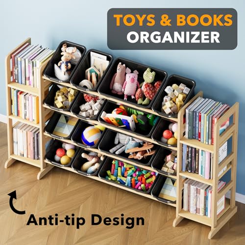 Toy Storage Organizer with 6 Shelves and 16 Bins