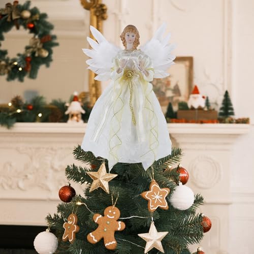 12 inch Lighted Angel Christmas Tree Topper