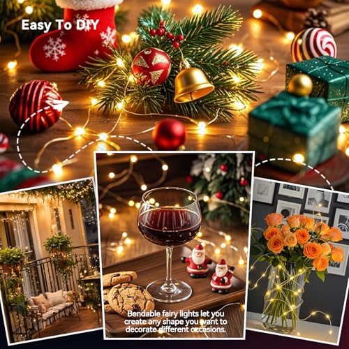 4 Pack Warm White Fairy Lights Battery Operated