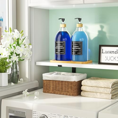Liquid Laundry Detergent Dispenser with Bamboo Tray (64 Fl Oz)