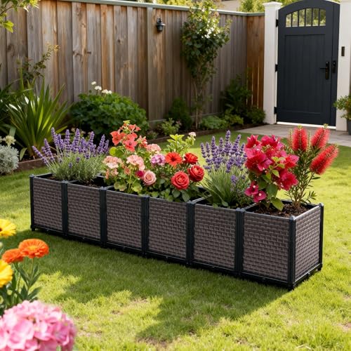 Large Planters for Outdoor Plants 20" Tall Planter Box (6 Count)