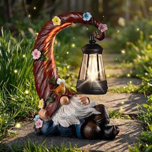 Garden Gnomes Outdoor Statue with Solar Light