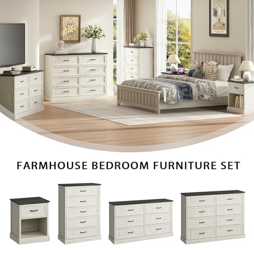 Farmhouse 8 Drawer Dresser for Bedroom
