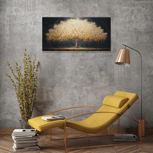 Canvas Gold Tree Of Life Wall Art Decor For Living Room Artwork 20"X 40"