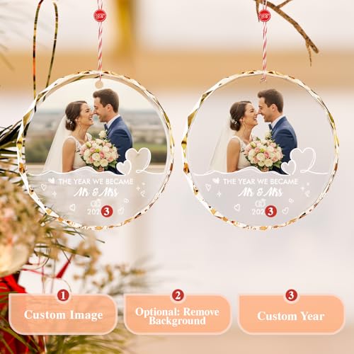 Personalized First Christmas Married Ornaments 2025
