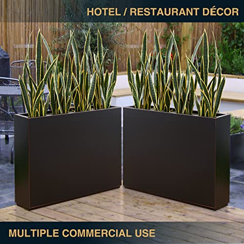 38Lx10Wx30H Fully Welded Metallic Planter Box for Outdoor Plants