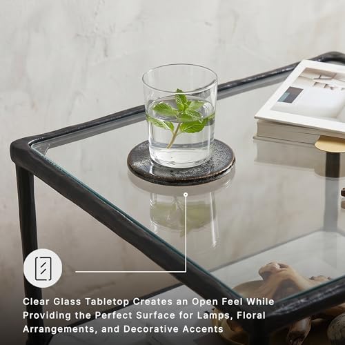 Modern Glass and Marble End Table