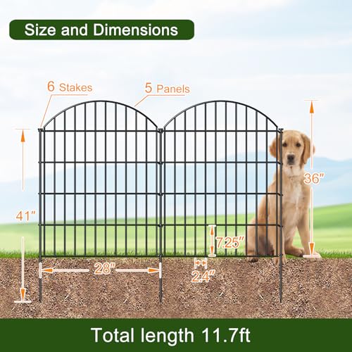 Metal Garden Fence 36 in x 11.7 ft (5040 sq inches)