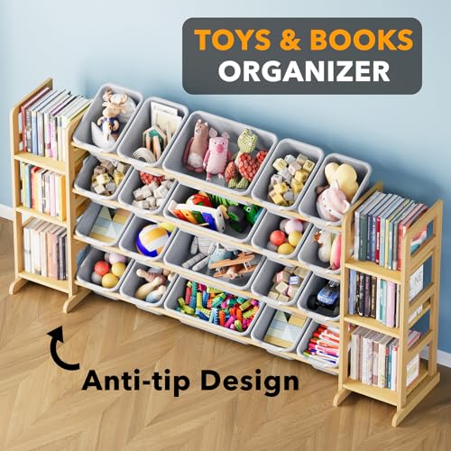 Toy Storage Organizer with 6 Shelves and 20 Bins