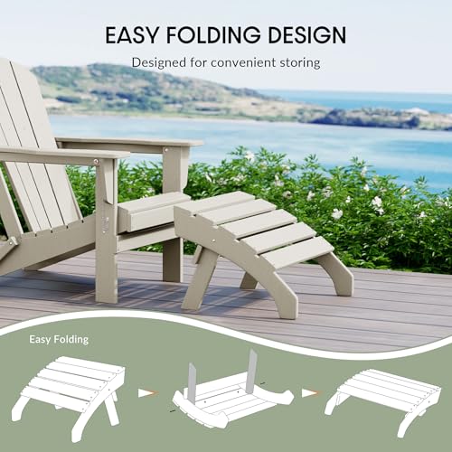 Dylan Outdoor Patio HDPE Adirondack Ottoman Footrest
