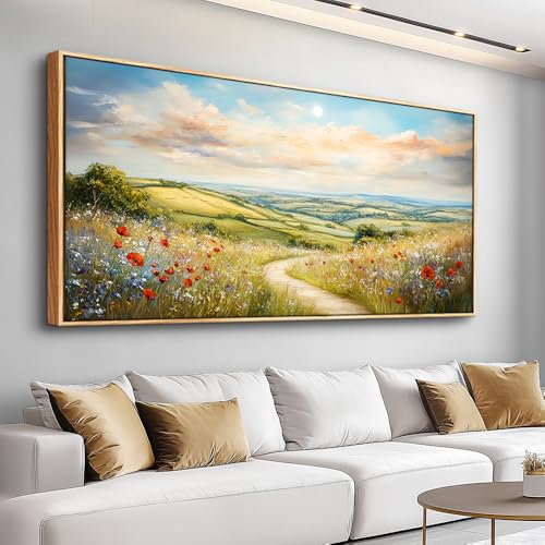 Large Wall Art For Living Room Canvas Wall Decor For Bedroom Mountain Path Landscape Painting Wood Frame Farmhouse Restaurant Home Wall Decorations Art Print Posters Ready To Hang 20"X40"