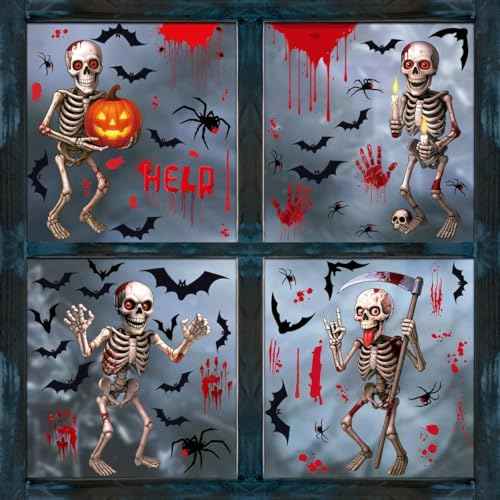 Halloween Window Clings Decorations (4 Count)