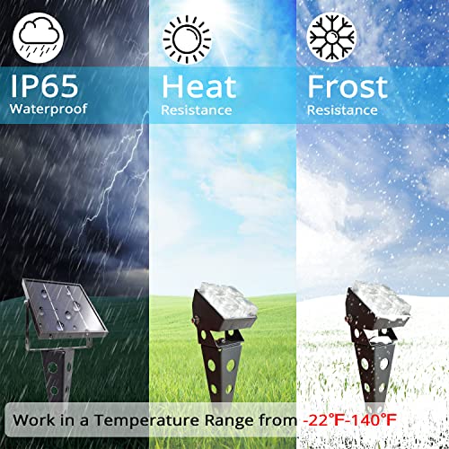 Solar Spotlights Outdoor Waterproof IP65 Landscape Spot Lights with Metal Stake 42ft Cable 3 (4 Count)