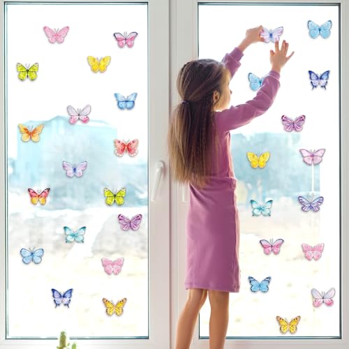 20 PCS Butterfly Thick Window Gel Clings for Kids Toddlers (20 Count)