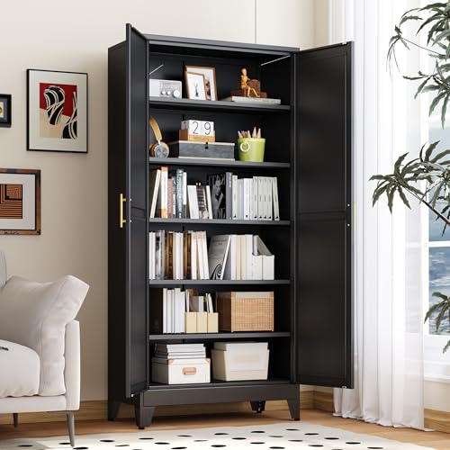 Kitchen Pantry Storage Cabinet with Doors and Adjustable Shelves