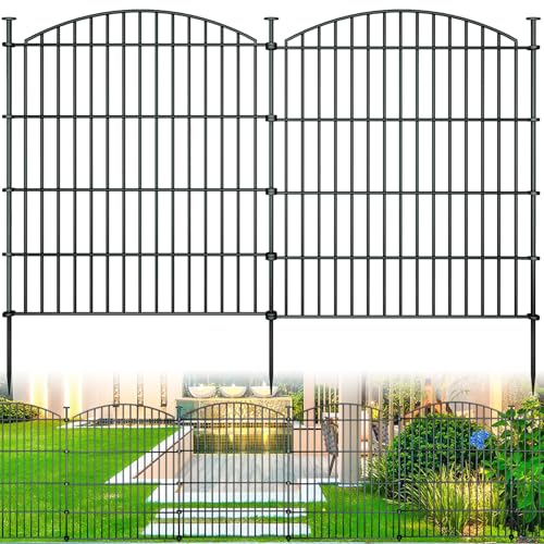 10 Panel No Dig Metal Garden Fence 32"H x 23.6'L Dog Fence Outdoor for Yard (87784 sq inches)