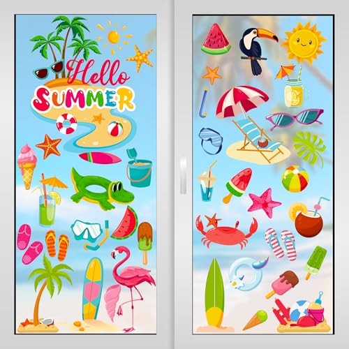 9 Sheets Summer Window Clings (9 Count)