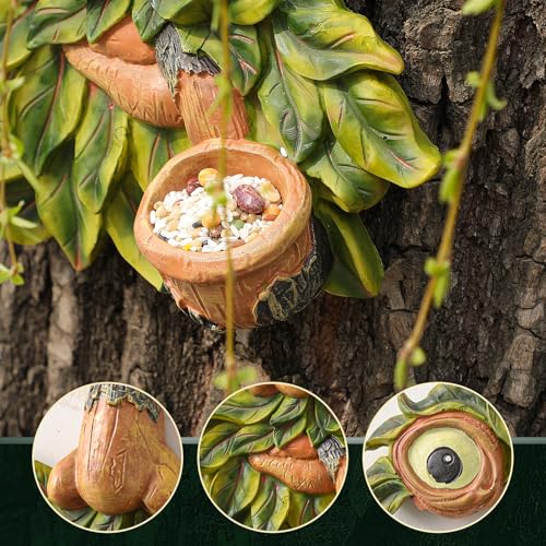 Tree Face Garden Decor with Bird Feeder