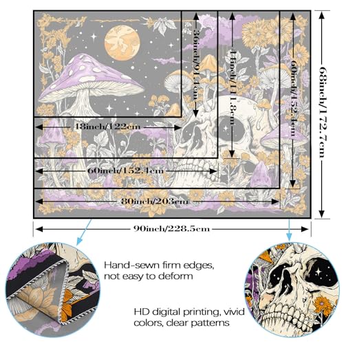 Skull Mushroom Tapestry