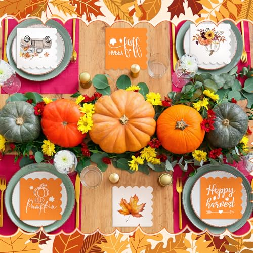 150 Pcs Fall Paper Napkins for Decoupage 5 x 5 Inches
