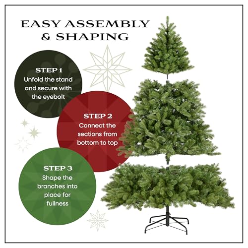 6.5ft Pre Lit Carolina Pine Slim Christmas Tree