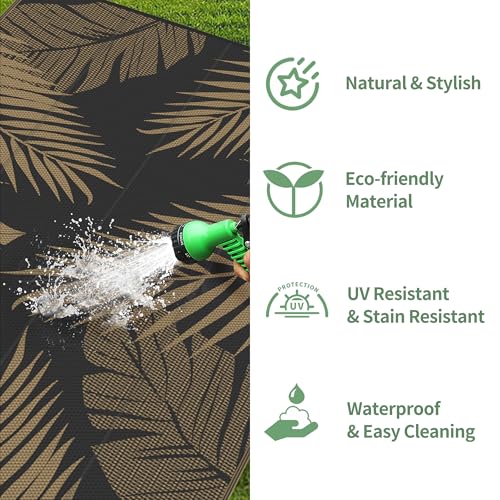 Outdoor Rug Waterproof Plastic Rugs for Patio (100 Sq Ft)