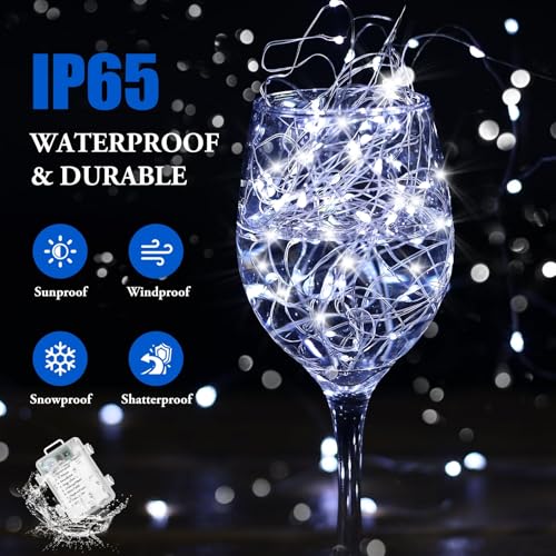 4 Pack 33FT 100 LED Fairy Lights Battery Operated with Timer & Remote (4 Count)