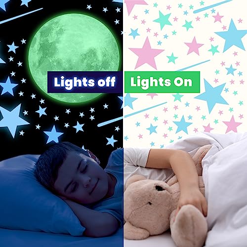 Glow in The Dark Stars and Moon for Ceiling
